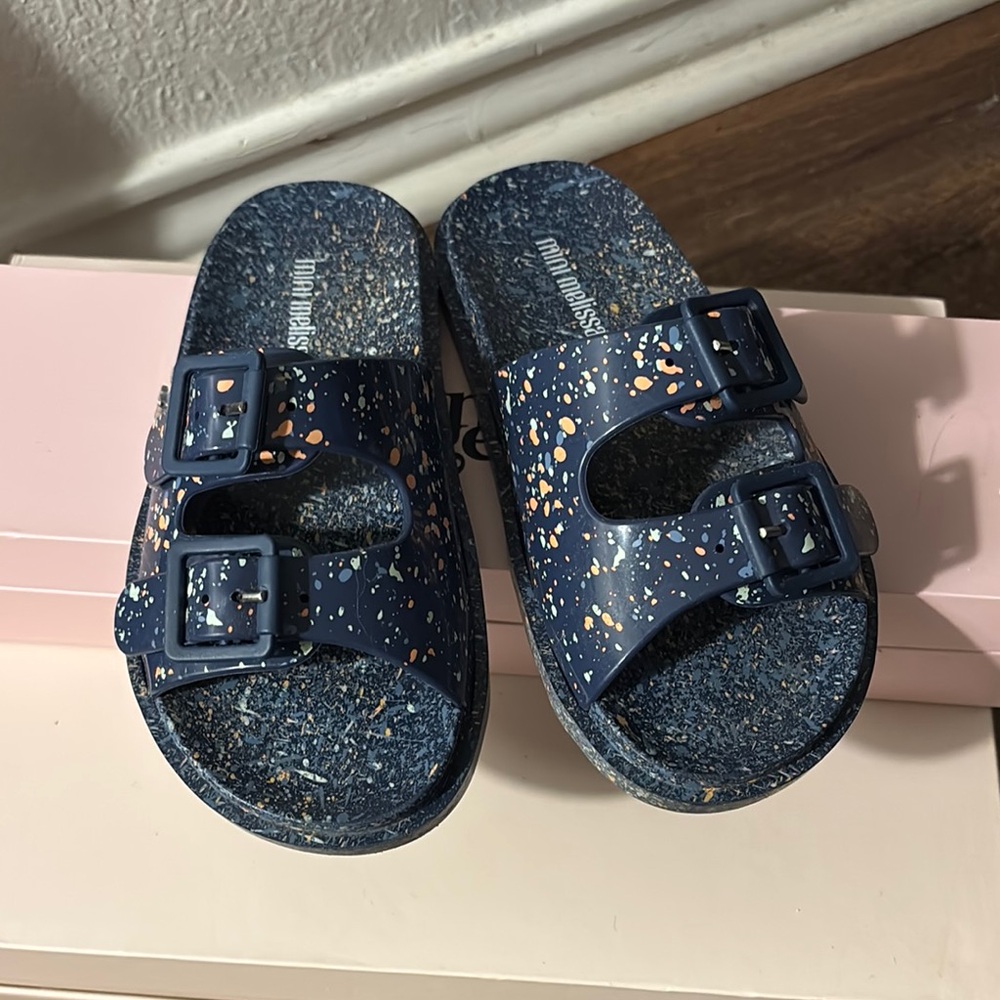 Mini Melissa Navy Speckled Sandals